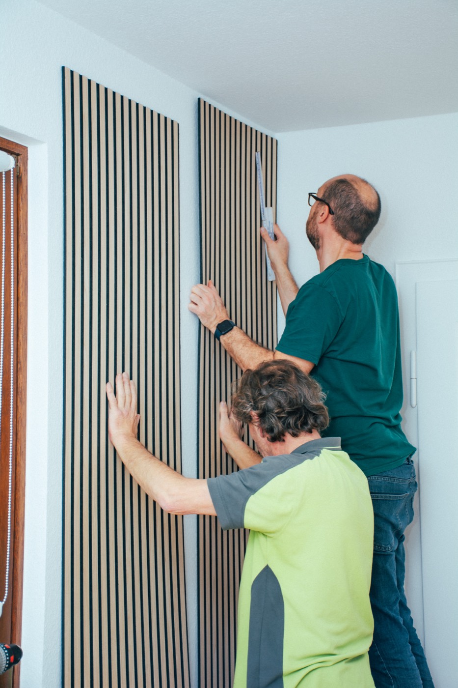 Mounting the feature wall as a team