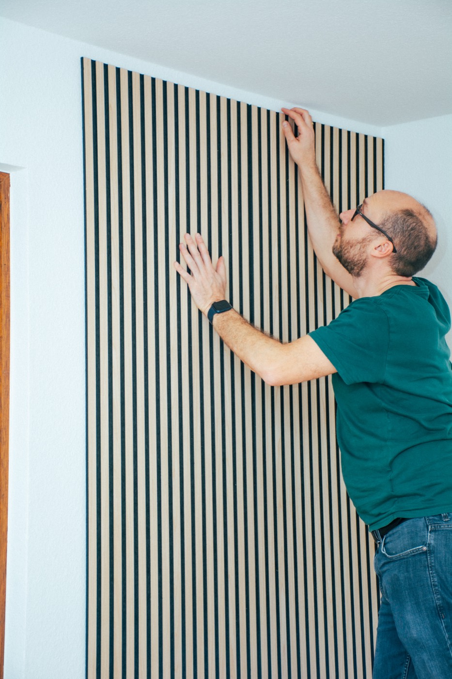 Installing the acoustic feature wall